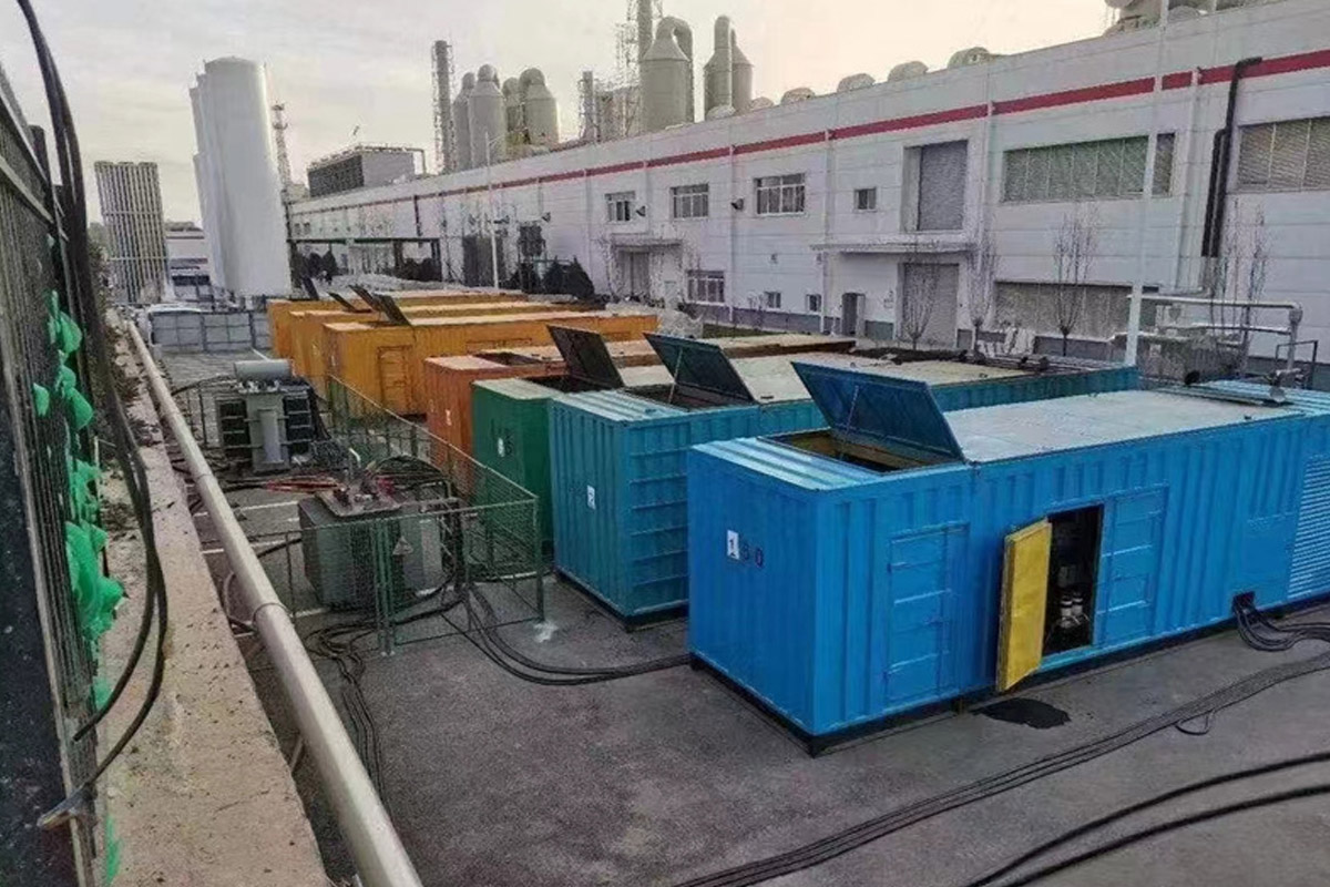 丹徒发电机租赁施工现场